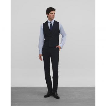 Silbon - Pantalón chaque stretch azul claro