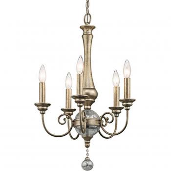 Elstead Rosalie 5-Light Mini Chandelier in Sterling Gold