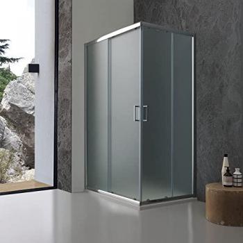 Paroi de douche Giada Valentina 80x100 cm – Verre opaque martelé 6 mm