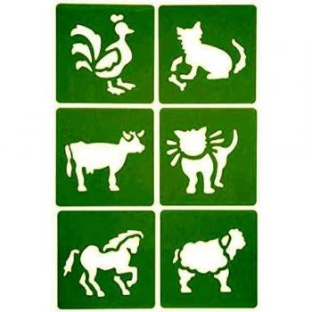 Pochoirs carrés - Animaux de la ferme