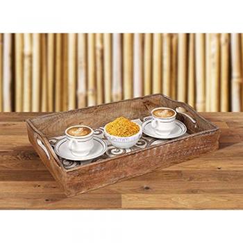 Medium Wooden Serving Tray With Handles Platter