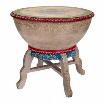 Tambor de madera blanco 48x48x44,5