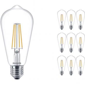 Lot de 10 Ampoules LED Edison Philips 7W 806lm - Équivalent 60W