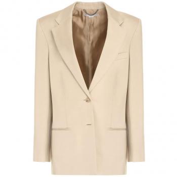 Stella McCartney, Female Blazers, Beige, Size: S, Classic Lapel Collar Jacket