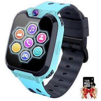 Smartwatch für Kinder - Kinderuhr mit 7 Spielen, Musik, Anrufen, Kamera und Wecker [1 GB Micro SD enthalten] Touchscreen für Jungen und Mädchen 3-12 Jahre