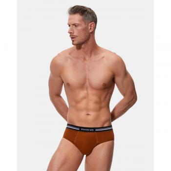Slip Abanderado para Hombre A077H - Cintura Extra Suave y Tejido Transpirable - Color Marrón - Talla Mediana