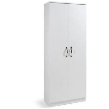 Armadio scarpiera bianco mobile due ante multiuso 6 ripiani cm182x71x38