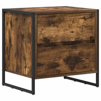 Smoke Oak Bedside Table by VidaXL – 50x39.5x50 cm Engineered Wood