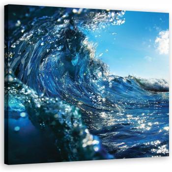Imprimare pe pânză Valul de mare albastru 30x30 albastru