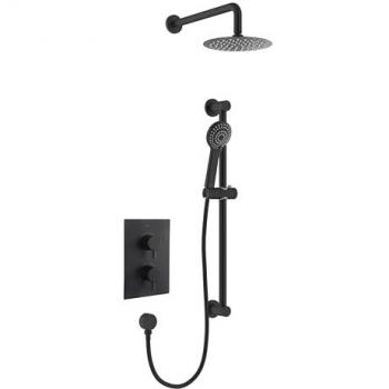 Dual‑Outlet Matte Black Apelo Shower Pack