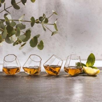 Lot de 4 verres shooter diamant