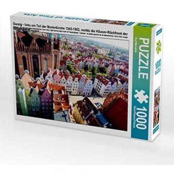 CALVENDO Puzzle Danzig - links Marienkirche 1343-1502, rechts Rückfront Frauengasse 1000 Teile