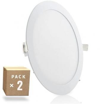 Ensemble de 2 Panneaux LED 20W 2000lm 6000K Circulaires 40000h