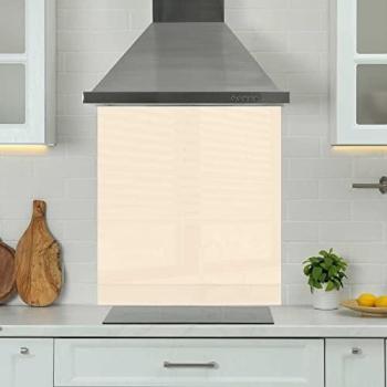 Premium Cream Glass Splashback 90x75cm – 6mm Thick with Polished Edge
