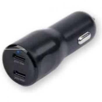 Cargador Mechero Wefix USB-C Doble 40W Negro