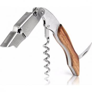 Vintage Wood & Steel Corkscrew Set