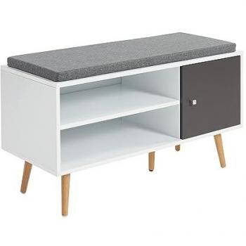 Banc à chaussures - BAÏTA - Gamme ADELE - Blanc et gris anthracite