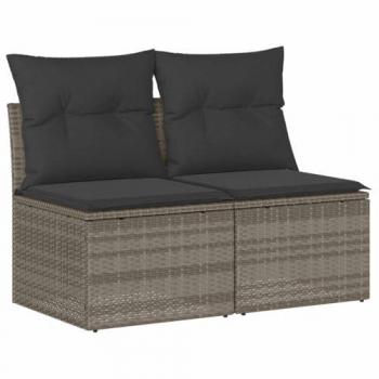 VidaXL 2-tlg. Gartenlounge-Set mit Kissen Hellgrau Poly Rattan