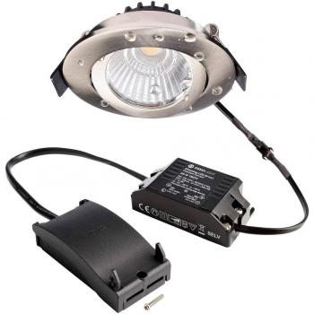 Plafonnier LED Dione encastré IP44 3.000 K nickel intensité variable