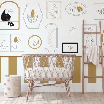 Acte Deco Papel Panorámico Infantil Amarillo 150x250 CM – “Rayos Brillantes”