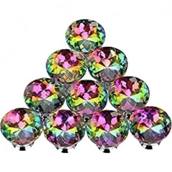 TOP10PCS 30MM Colorful Glass Cabinet Knobs