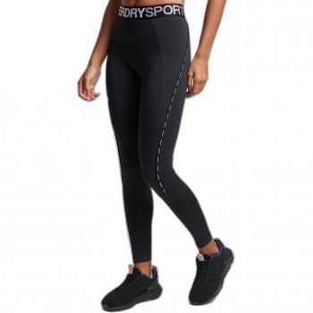 Malla larga Superdry Train Elastic negro blanco mujer