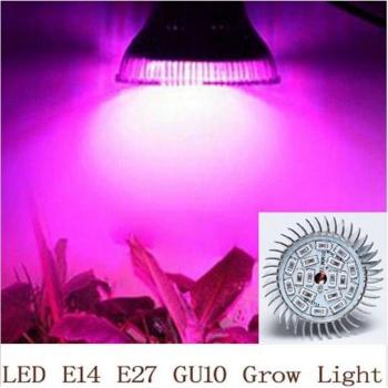 Lampe LED horticole 18W GU10/E14/E27 pour floraison