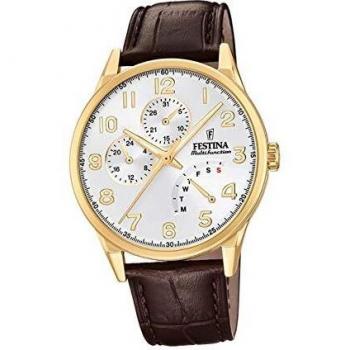 Orologio Festina multi-quadranti al quarzo per uomini con cinturino in pelle
