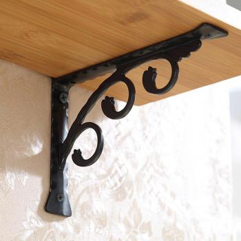 2pcs Wall Mounted Floral Carved Shelf Bracket
