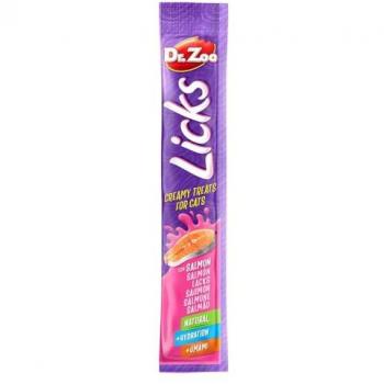 Dr. Zoo Snack Líquido Licks De Salmón Para Gatos 4X15 Gr