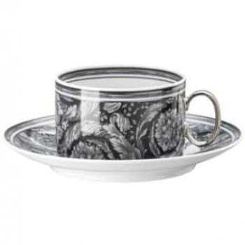 Rosenthal meets Versace Tasse BAROCCO Haze Teetasse 2-tlg. schwarz, Porzellan, 2-teilig