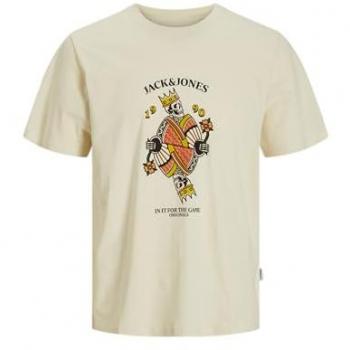 T-shirt junior garçon Jack & Jones coton écru manches courtes