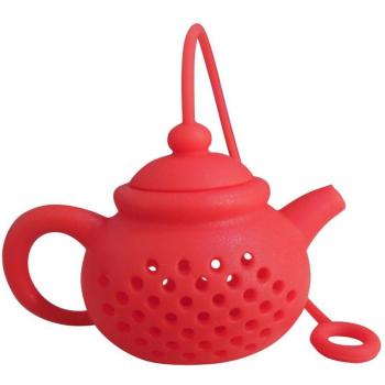 Blattfilter‑Teeinfuser in Silikon‑Tasche