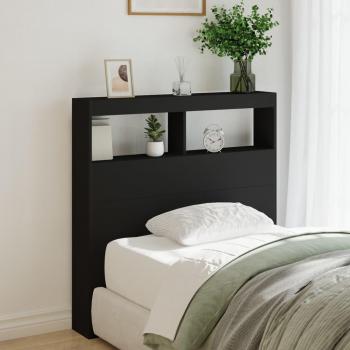 VidaXL Headboard Cabinet with LED Black 100x17x102 cm