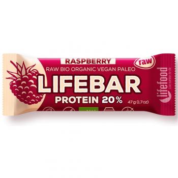 BIO Lifebar protein malina raw - tyčinka, 47 g
