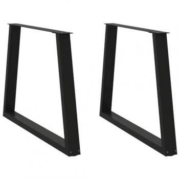 VidaXL Dining Table Legs V-Shape 2 pcs Black 90x(72-73.3) cm Steel