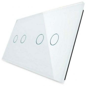 LEDBOX Frontal 2x cristal blanco, 4 botones