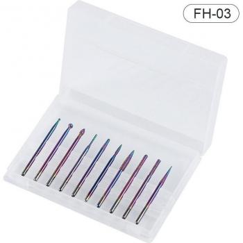 Mode Nagelkunst Kleur Slijpen Boor Elektrische Nagelmachine Diamant Bullet Bit 10PC