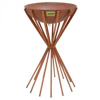 Ivyline Outdoor Tall Dakota Firebowl - Metal - L39.5 x W38 x H65 cm - Rust