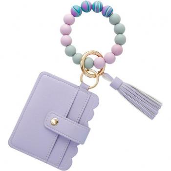 Leopard Print Women's Business Card Holder Bracelet Keychain - 13 Colors