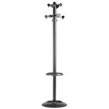 Appendiabiti 8 posti con portaombrelli nero 175 cm