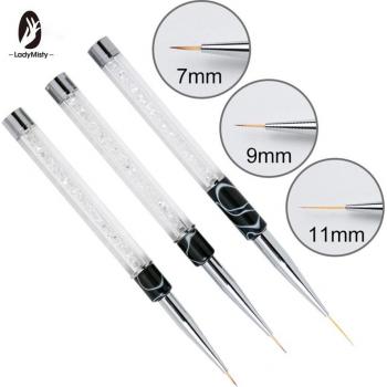 Ladymisty Crystal Handle Nail Art Liner Brushes