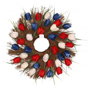 17 Inch Long Leaf Tulip Wall Hanging Wreath