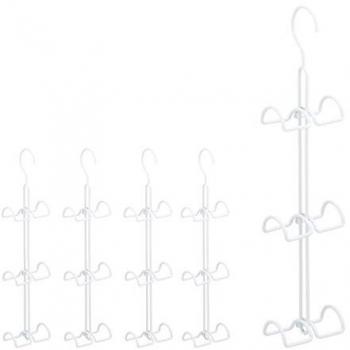 Ganchos para Bolsos, Set de 5 Perchas Ahorra Espacio, Color Blanco