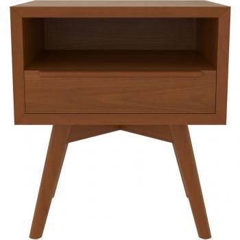 Mesita Nocturna de Madera de Teca con Cajón