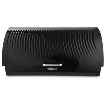 Roll‑Top Tower Bread Container – 16L (Black)