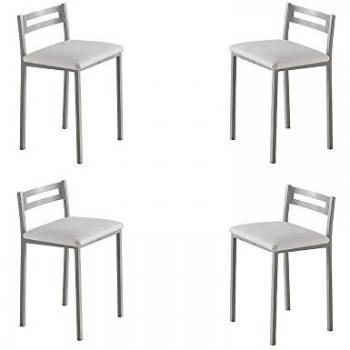 Silla de Cocina Moli Polipiel Plata