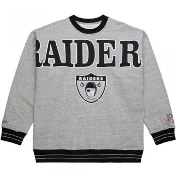 Mitchell & Ness Herren Pullover Satin Fleece Oakland Raiders – XL – Grau