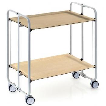 Carrito Auxiliar Bauhaus con Ruedas y 2 Estantes, Color Gris