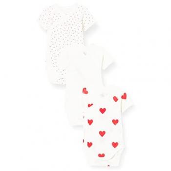 Petite collection 3 bodies croisés Petit Bateau, manches courtes, coton doux